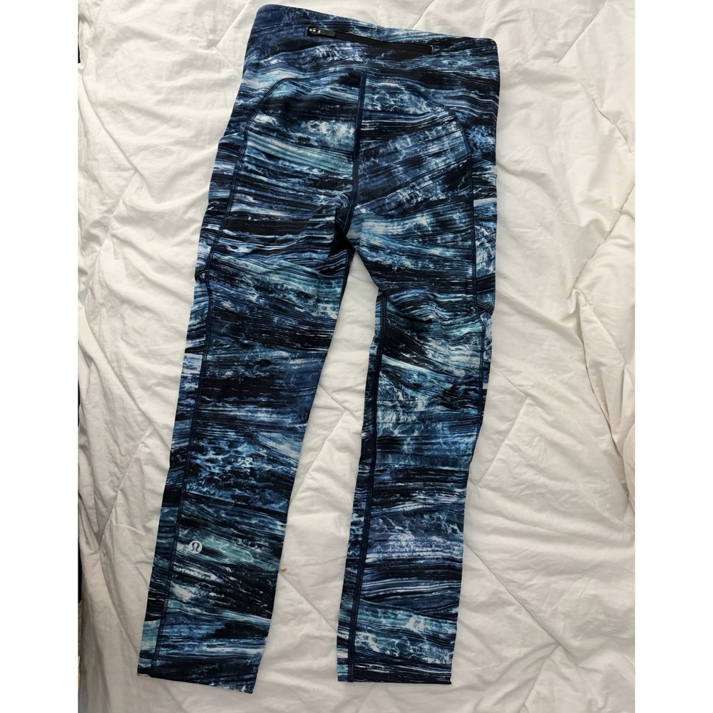 Lululemon Women's Fast Free Crop Leggings Size 2 Athletic Multiple Pockets